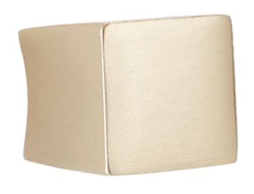 Knop gebogen goud gesatineerd 15 x 16 mm