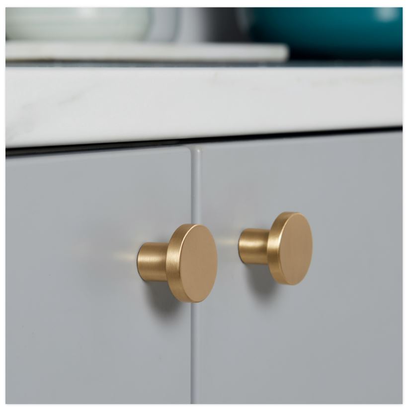 Knop CISS 25 mm goud gesatineerd