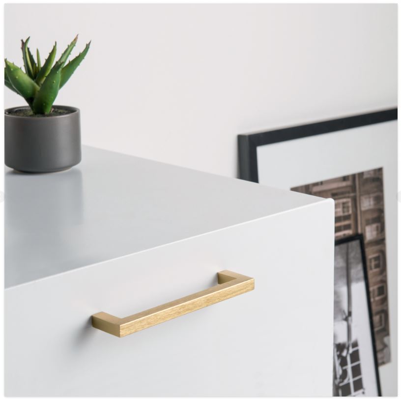 Greep SQUARE 10 goud geborsteld 128 mm