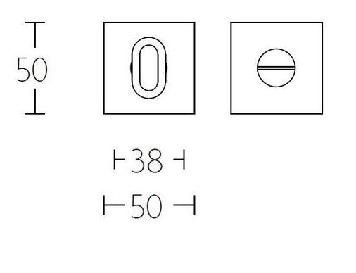 WC-sluiting Vierkant 8 mm Mat RVS