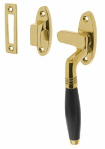 Raamsluiting Ton Model Rechts Messing Gelakt/Ebbenhout