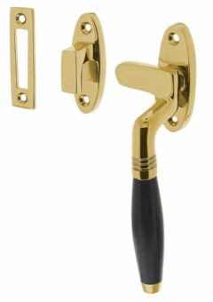 Raamsluiting Ton Model Rechts Messing Gelakt/Ebbenhout