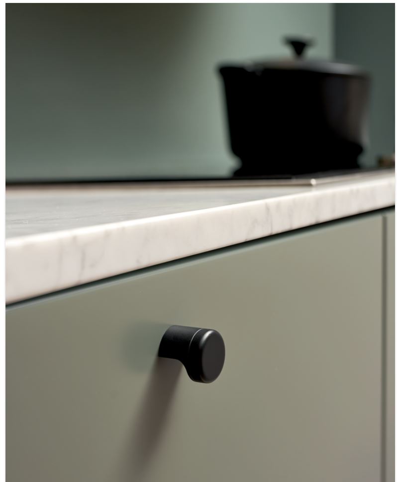 Knop POINT mat zwart 28 mm