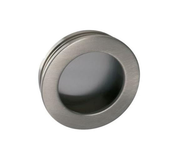 Schuifdeurkom Rond 40 mm nikkel mat