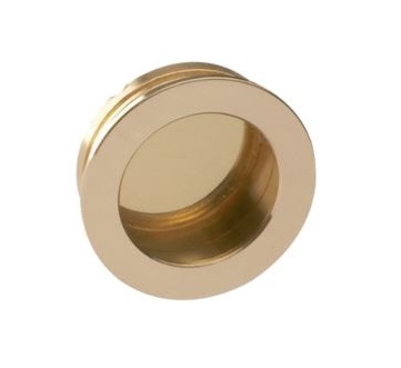 Schuifdeurkom Rond 60 mm messing gelakt