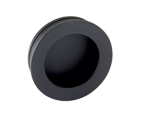 Schuifdeurkom Rond 60 mm mat zwart