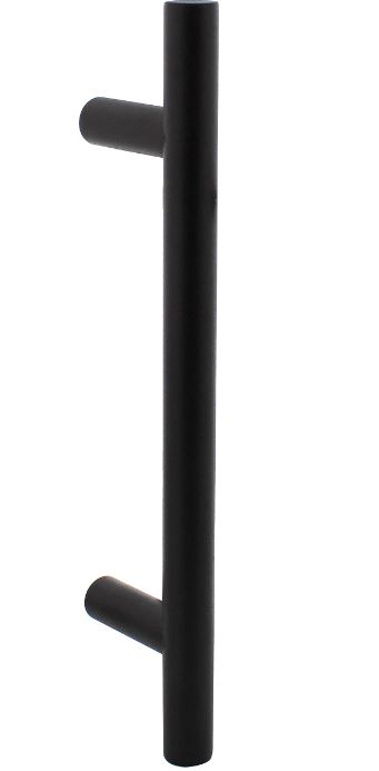 Deurgreep T-vorm 700x65x20 HoH 500 mm RVS/Mat Zwart