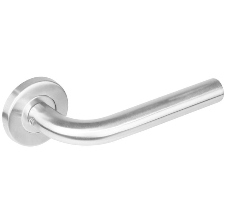 Deurkruk Recht op Rond Rozet RVS