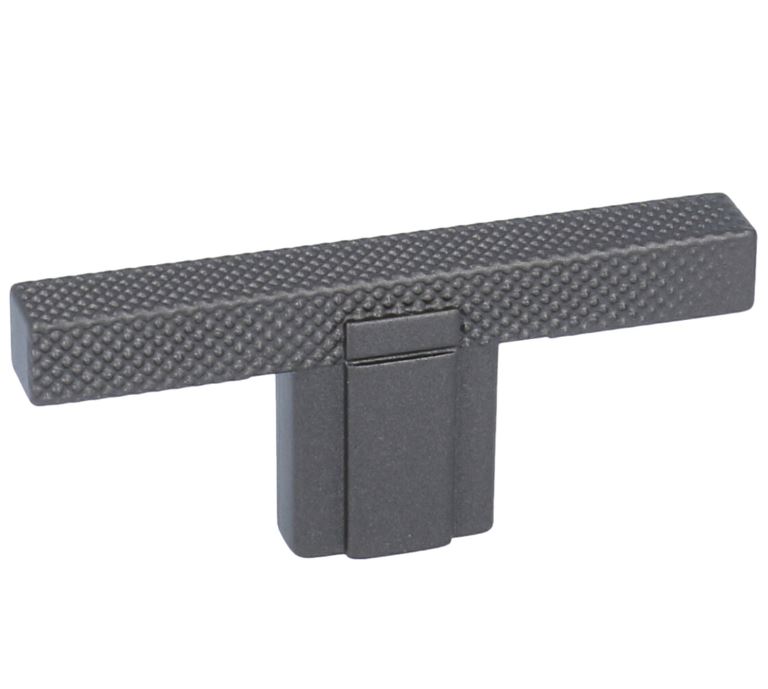 T-Knop antraciet geribbeld 9x12x65 mm
