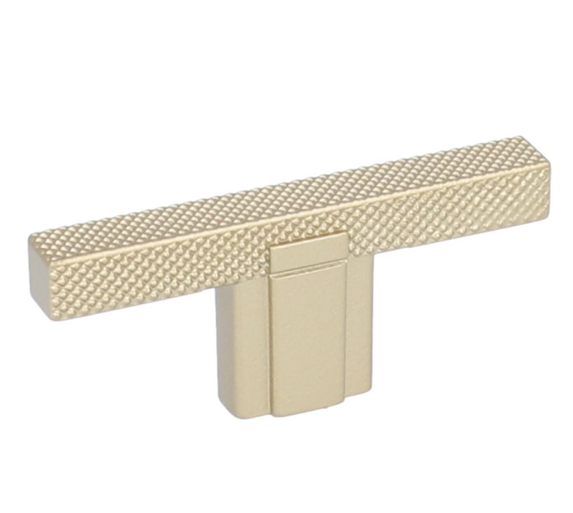 T-Knop mat messing geribbeld 9x12x65 mm