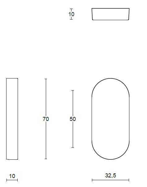 Blind Plaatje Ovaal BASICS LBB32 ovaal mat zwart