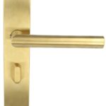 Deurklink op schild rechts toiletsluiting 63/8 mm BASICS LBII-19P13WC PVD mat goud