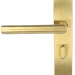 Deurklink op schild links toiletsluiting 63/8 mm BASICS LBII-19P13WC PVD mat goud