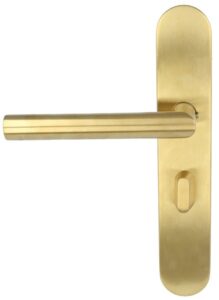 Deurklink op schild links toiletsluiting 63/8 mm BASICS LBII-19P13WC PVD mat goud