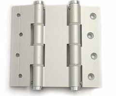Deurveerscharnier dubbelwerkend 120x40mm aluminium zilvergrijs
