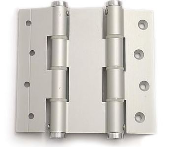 Deurveerscharnier dubbelwerkend 120x40mm aluminium zilvergrijs