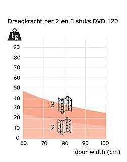 Deurveerscharnier dubbelwerkend 120x40mm RVS 316