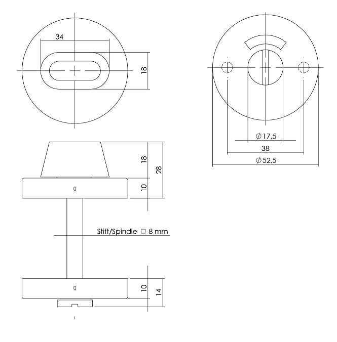Intersteel wc-sluiting 8mm rond verdekt met metaal rvs geborsteld - Afbeelding 2