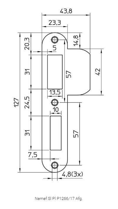 Nemef sluitplaat 1266 Afgerond rvs - Afbeelding 2