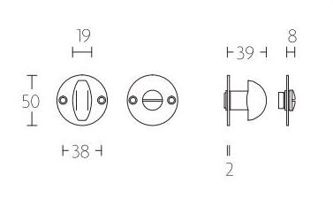 Toiletgarnituur Rond Plat Glans Nikkel
