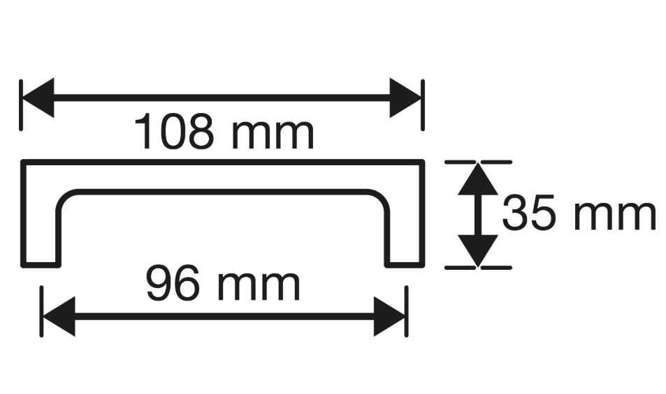 Starx meubelgreep vierkant 12 x 12 x 96 mm RVS