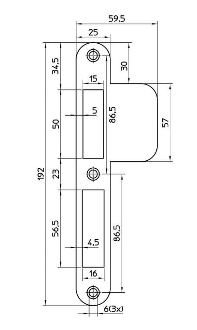Nemef Sluitplaat rechts Afgerond - Afbeelding 2