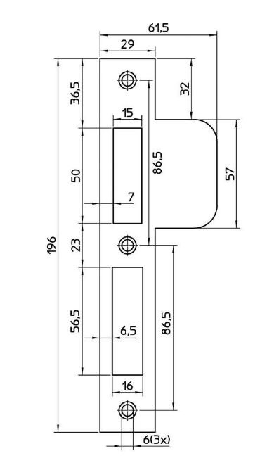 Nemef Sluitplaat rechts Rechthoekig - Afbeelding 2