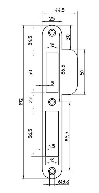 Nemef Sluitplaat rechts Afgerond - Afbeelding 2