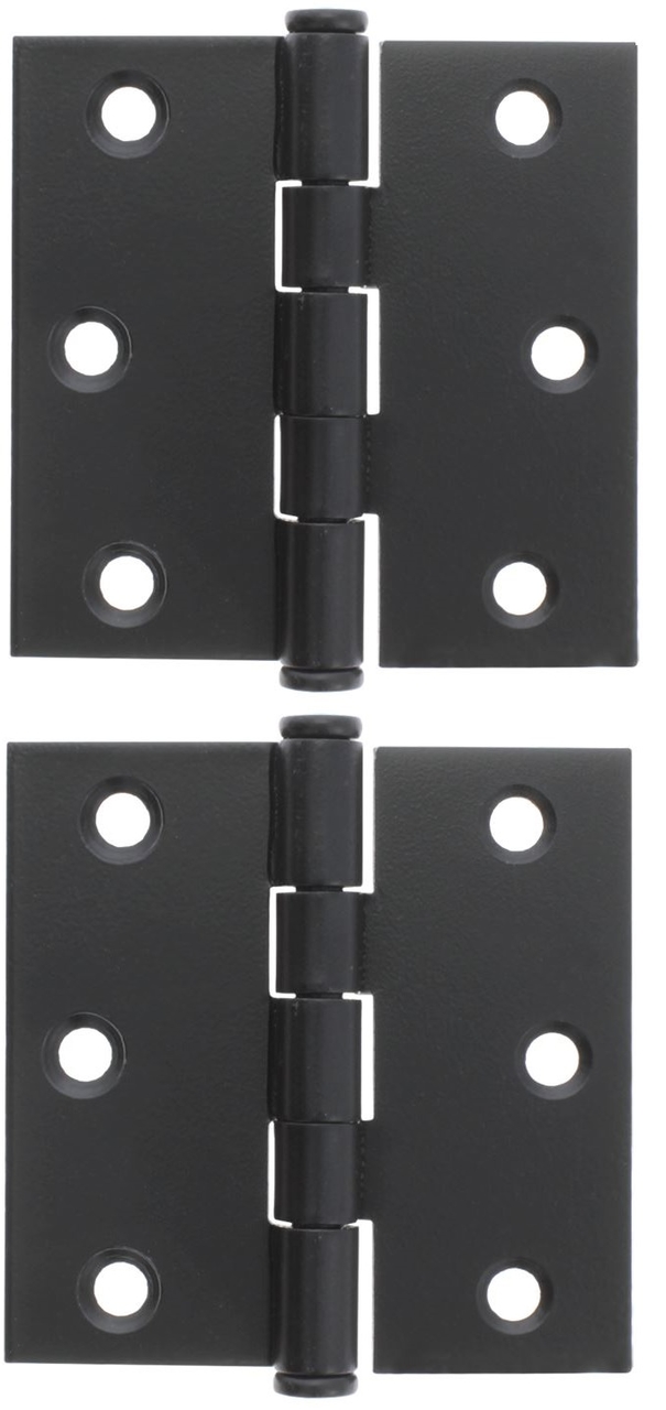 Scharnier vierkant model, met losse pen 76 x 76 mm zwart