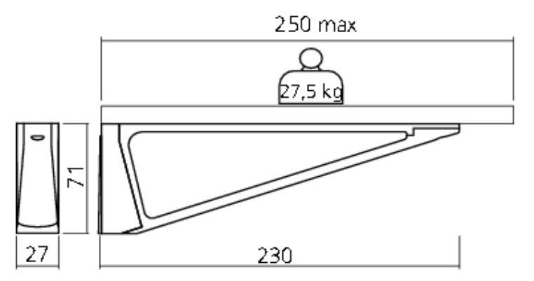 Set plankdragers 230 mm Verouderd Goud