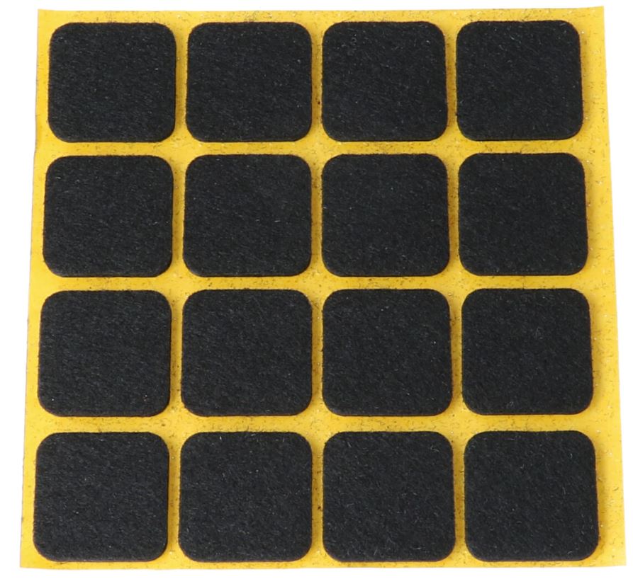 Zelfklevend Vilt Bruin 22 x 22 mm 16 Stuks