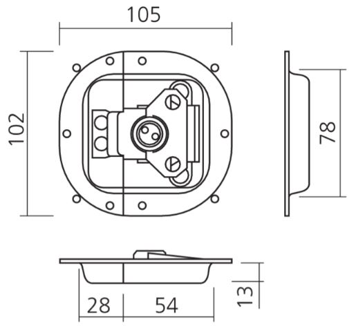 Vlinderslot inbouw staal verzinkt