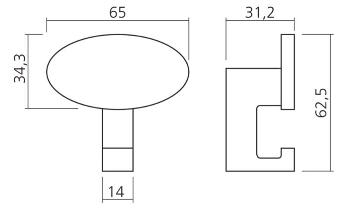 Haak ovaal verouderd goud