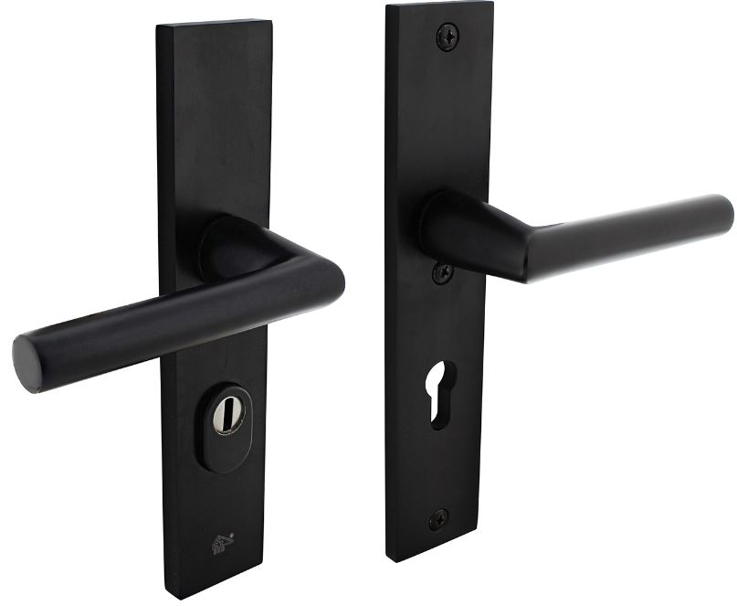 Veiligheidsbeslag rechthoekig met kerntrek beveiliging kruk/kruk SKG*** PC72 Aluminium Zwart