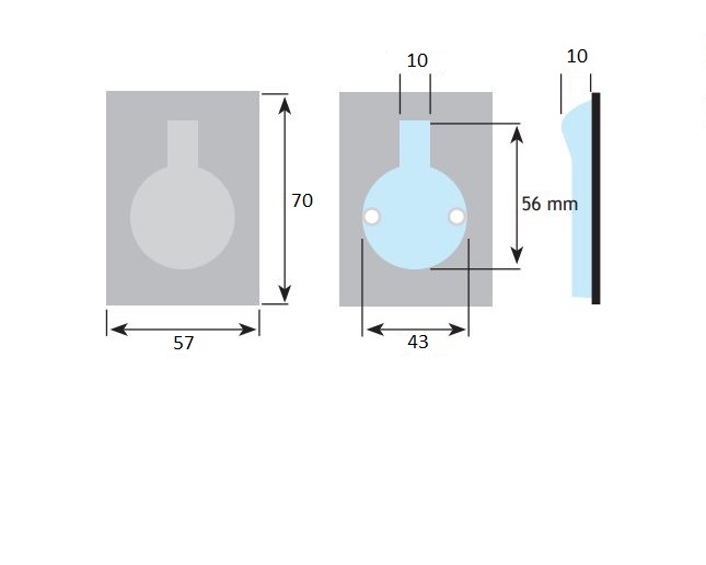 Luikring chroom 57x70 mm - Afbeelding 2