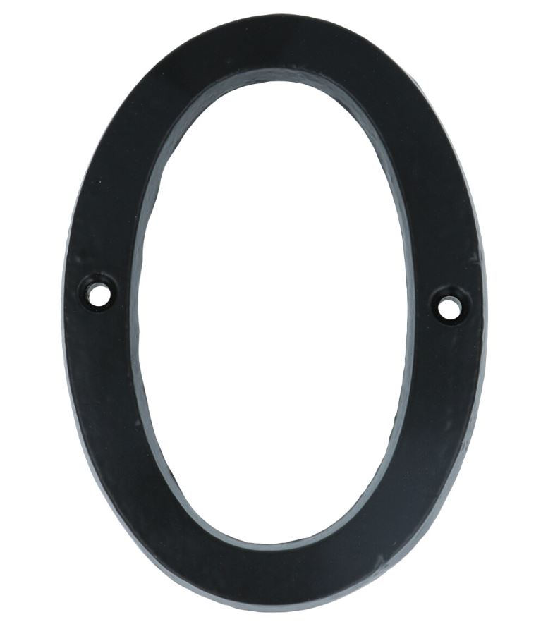 Huisnummer 0 IJzer Zwart 100 mm