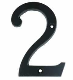 Huisnummer 2 IJzer Zwart 100 mm