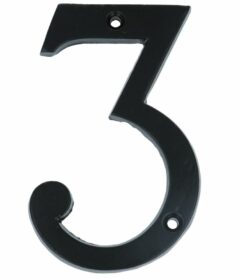 Huisnummer 3 IJzer Zwart 100 mm