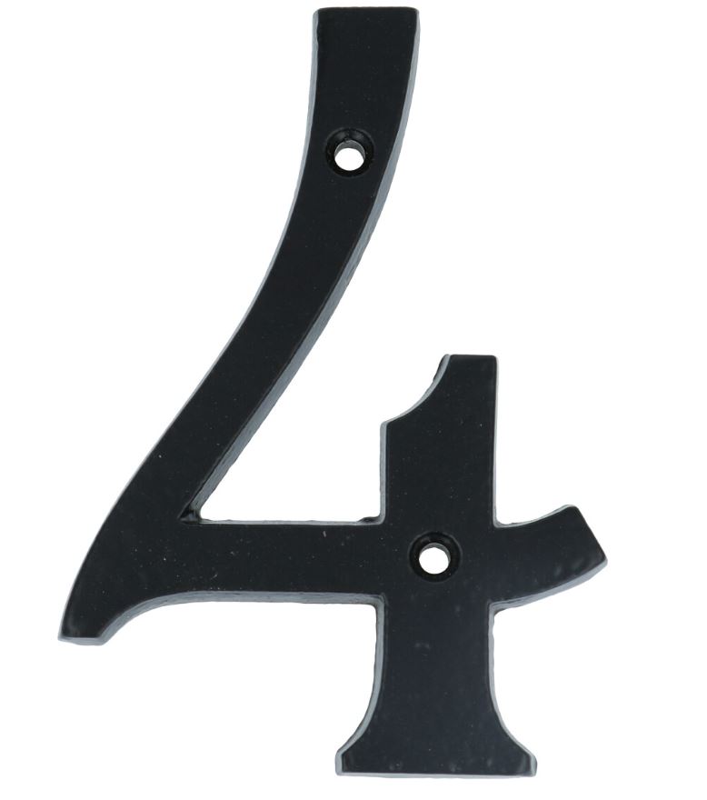 Huisnummer 4 IJzer Zwart 100 mm