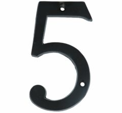 Huisnummer 5 IJzer Zwart 100 mm