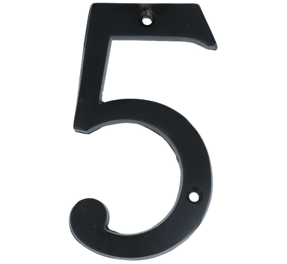 Huisnummer 5 IJzer Zwart 100 mm