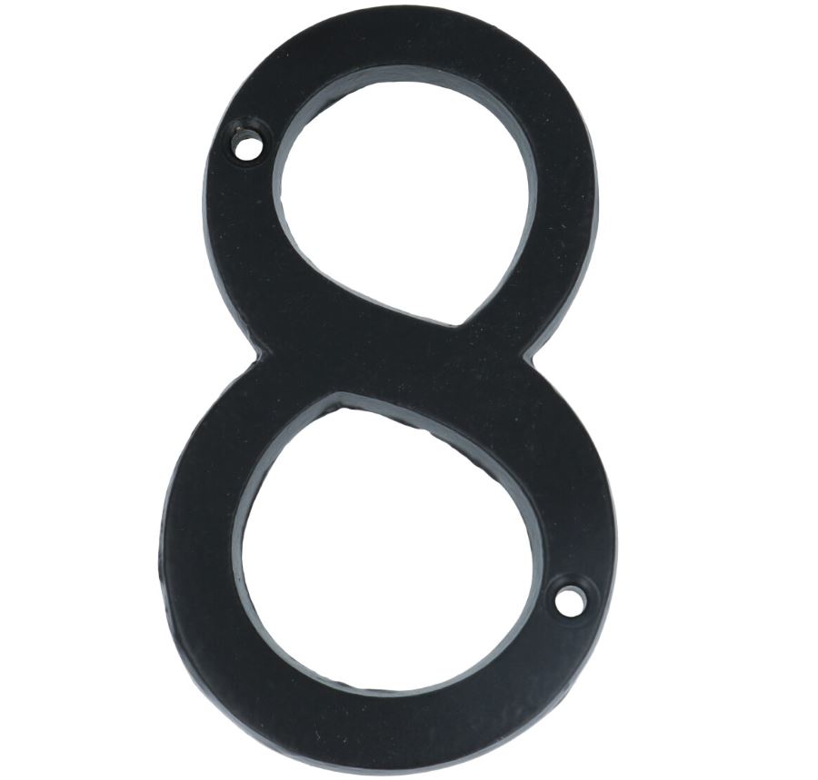 Huisnummer 8 IJzer Zwart 100 mm