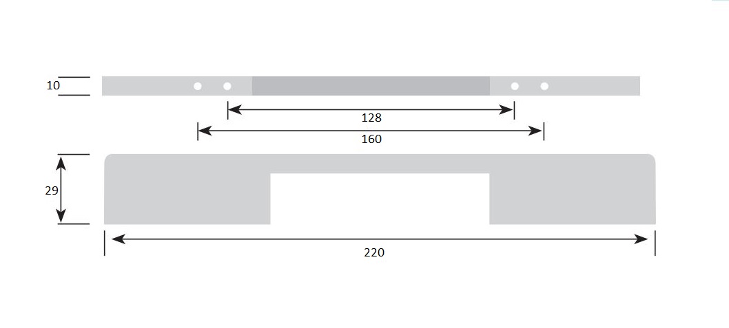 Greep Pont mat zwart 128/160 mm - Afbeelding 2
