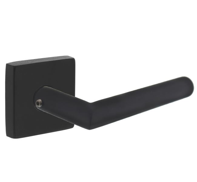 Set achterdeurbeslag vierkant deurkruk Jura met massieve rozetten rvs mat zwart