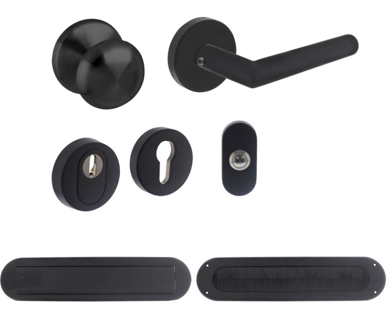 Intersteel Voordeurset SKG3 Ronde uitvoering Zwart