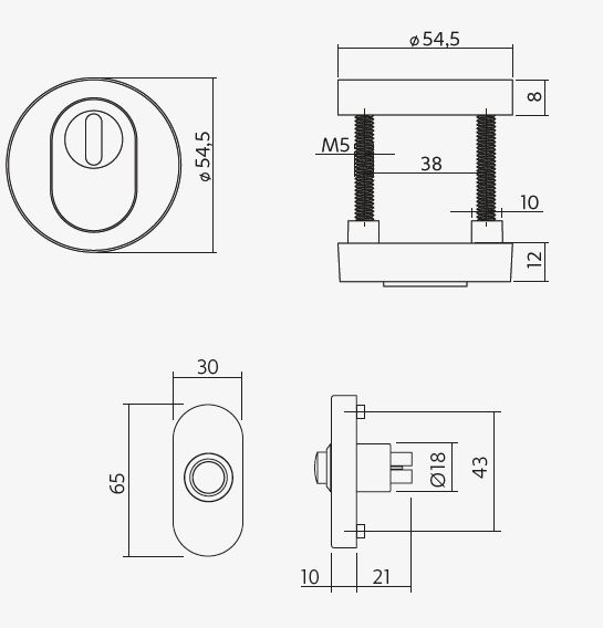 Intersteel Voordeurset SKG3 Ronde uitvoering Zwart