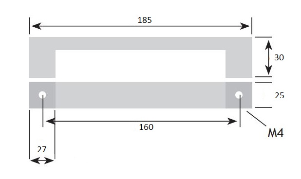 Greep Kubus mat zwart 160 mm - Afbeelding 2