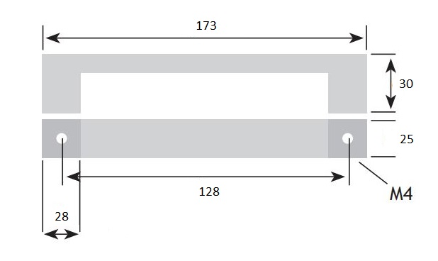 Greep Kubus rvs-Look 128 mm - Afbeelding 2