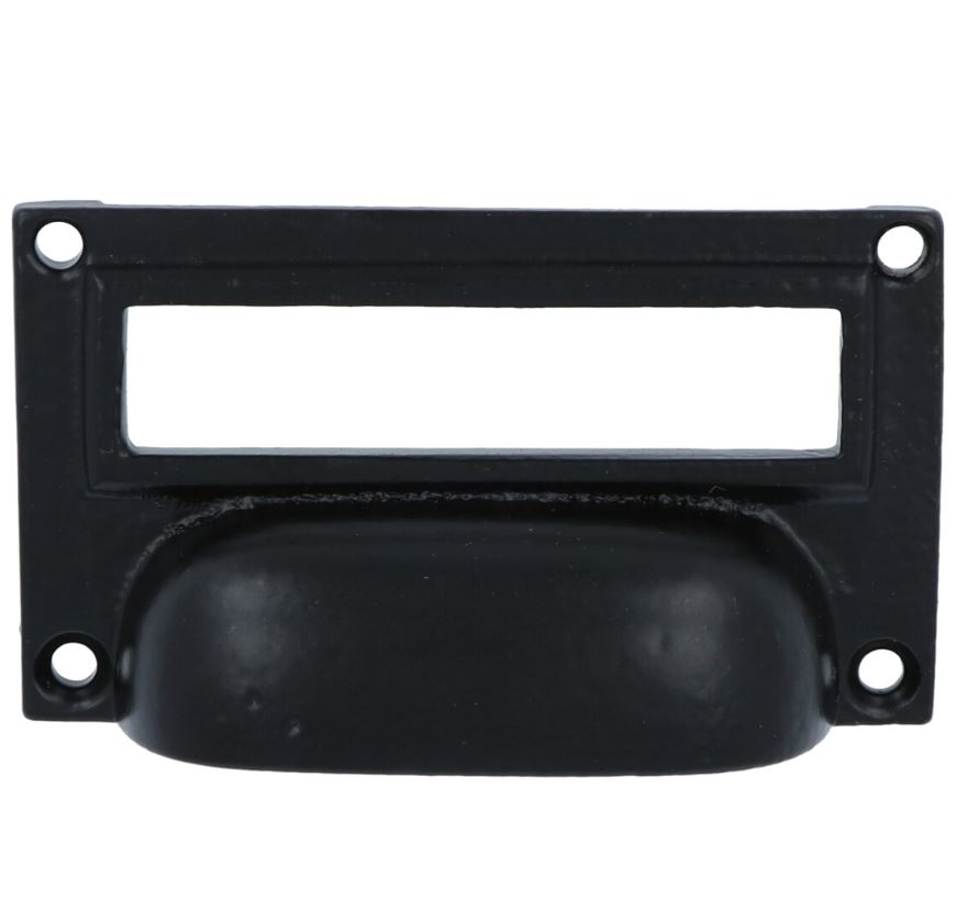 Etiketgreep ijzer zwart 78 x 40 mm