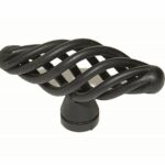 Knop Open Mat Zwart 74 mm